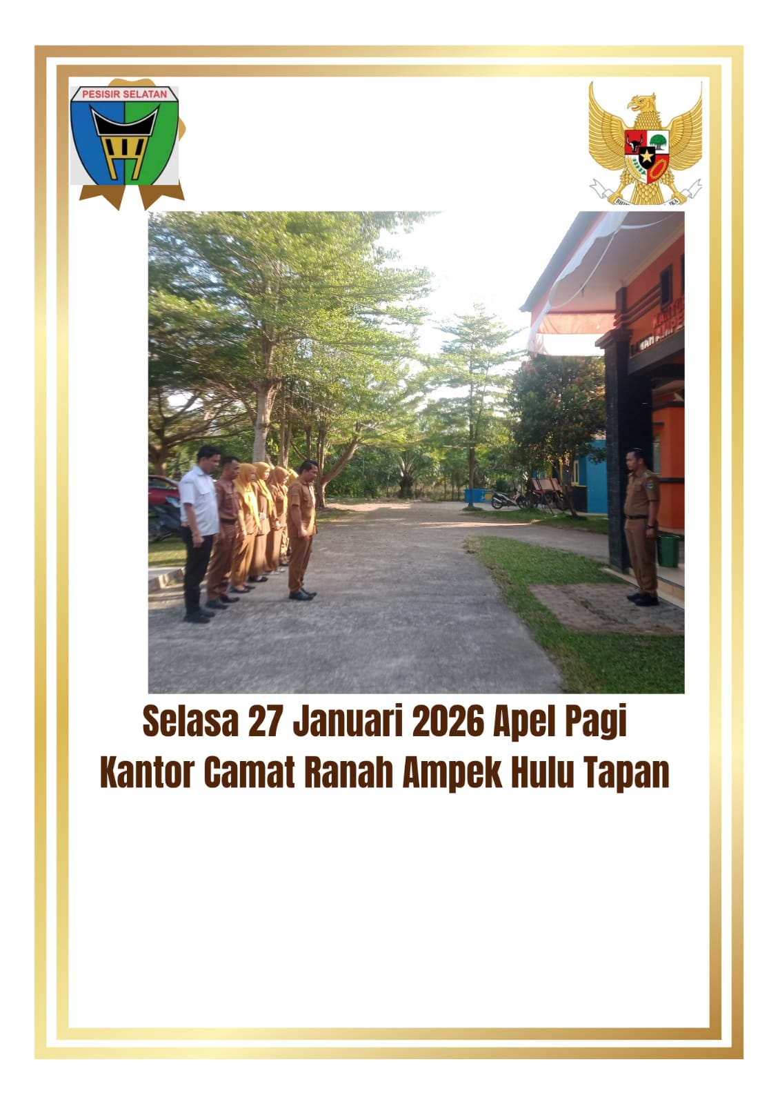 Selasa 27 Januari 2026 Apel Pagi Kantor Camat Ranah Ampek Hulu Tapan