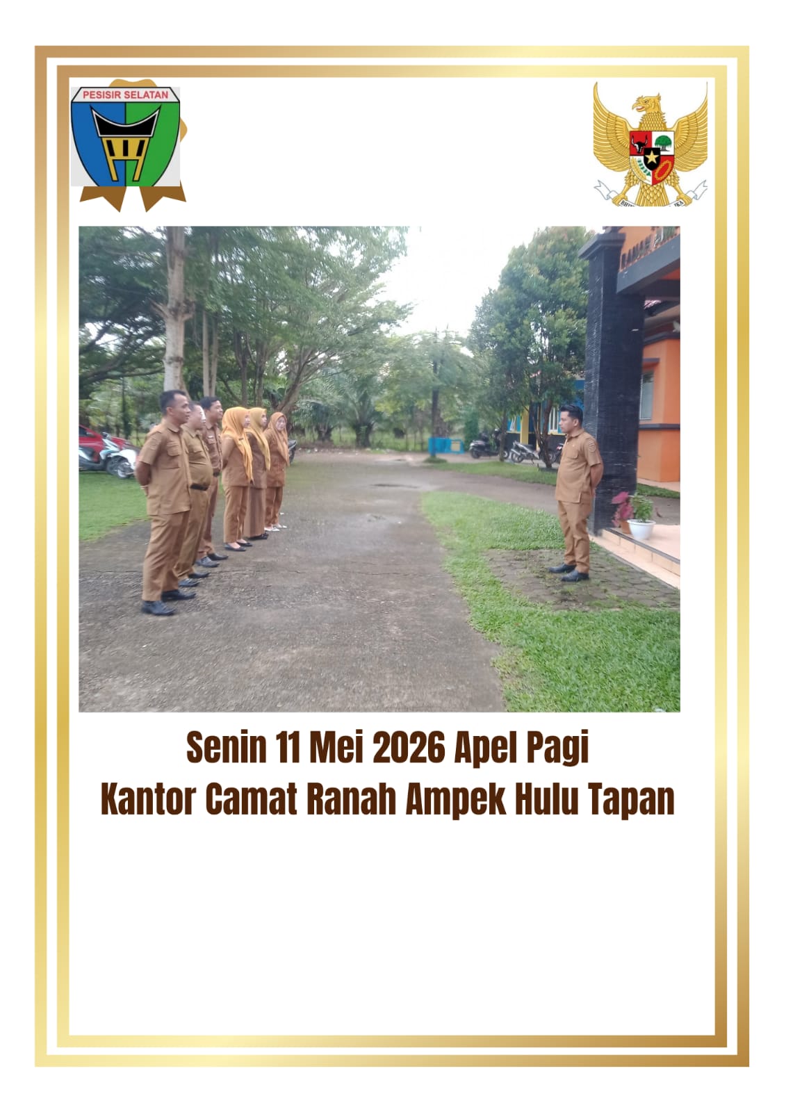 Senin 11 Mei 2026 Apel Pagi Kantor Camat Ranah Ampek Hulu tapan
